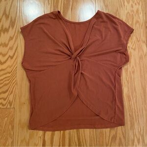 Rust Twist-Front Women Top